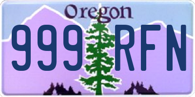 OR license plate 999RFN