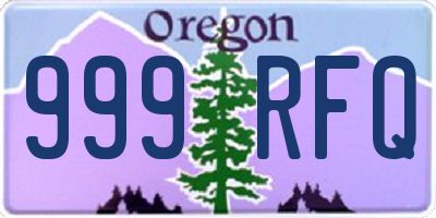 OR license plate 999RFQ