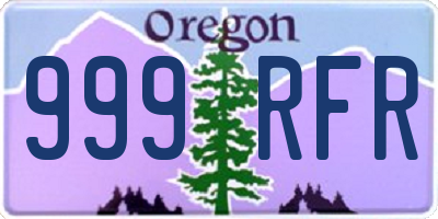 OR license plate 999RFR