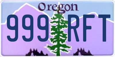 OR license plate 999RFT