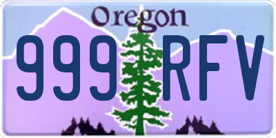 OR license plate 999RFV