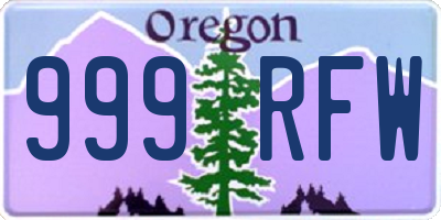 OR license plate 999RFW