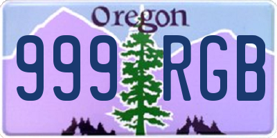 OR license plate 999RGB