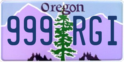 OR license plate 999RGI