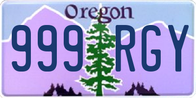 OR license plate 999RGY