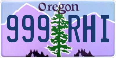 OR license plate 999RHI