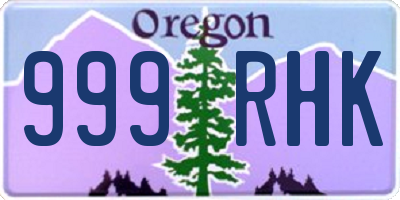 OR license plate 999RHK