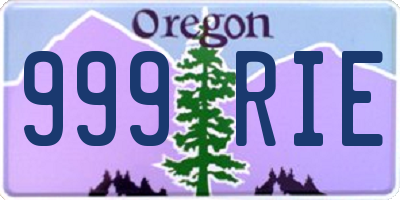 OR license plate 999RIE