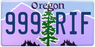 OR license plate 999RIF