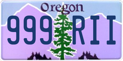 OR license plate 999RII
