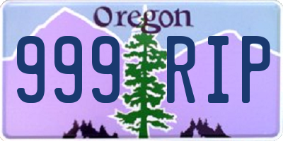 OR license plate 999RIP