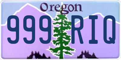OR license plate 999RIQ