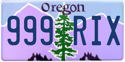 OR license plate 999RIX