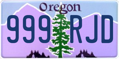 OR license plate 999RJD