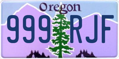 OR license plate 999RJF