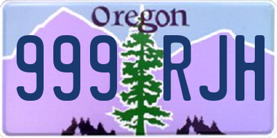 OR license plate 999RJH