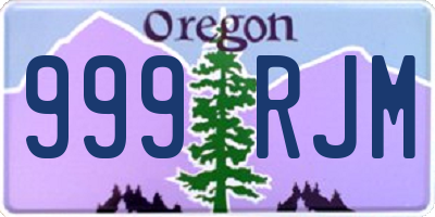 OR license plate 999RJM