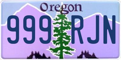 OR license plate 999RJN