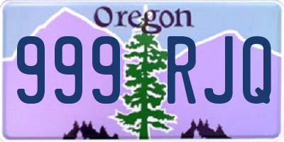OR license plate 999RJQ