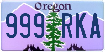 OR license plate 999RKA
