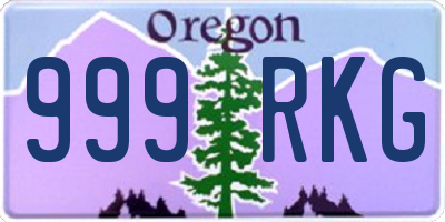 OR license plate 999RKG