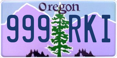 OR license plate 999RKI