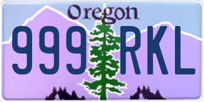 OR license plate 999RKL