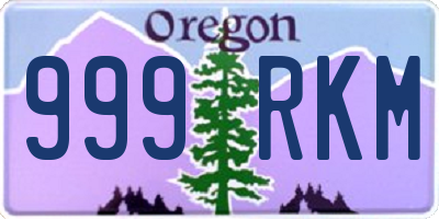 OR license plate 999RKM