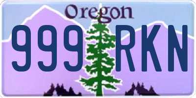 OR license plate 999RKN