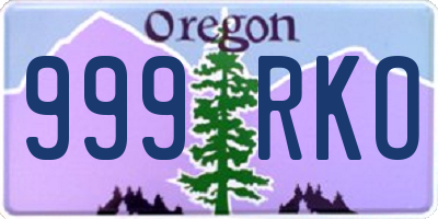 OR license plate 999RKO