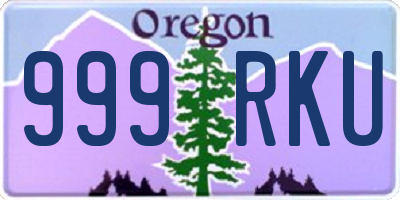 OR license plate 999RKU