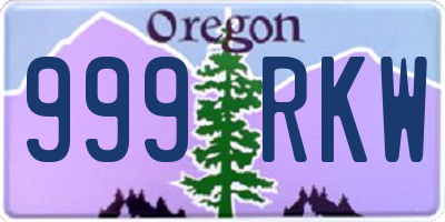 OR license plate 999RKW