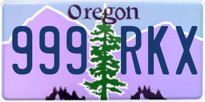 OR license plate 999RKX