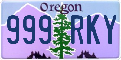 OR license plate 999RKY