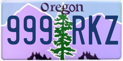 OR license plate 999RKZ