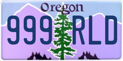 OR license plate 999RLD