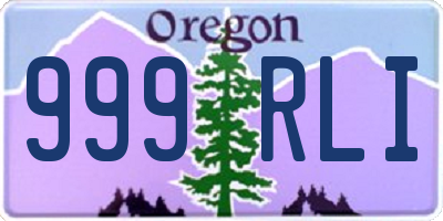 OR license plate 999RLI