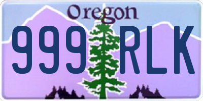 OR license plate 999RLK