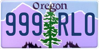 OR license plate 999RLO