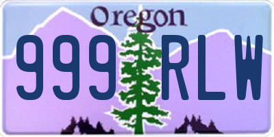 OR license plate 999RLW