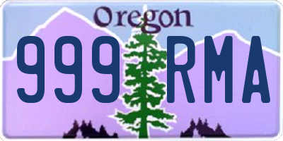 OR license plate 999RMA