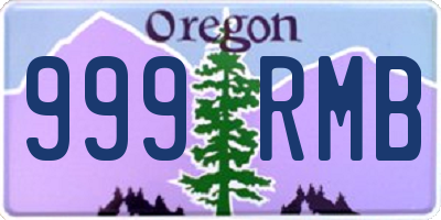 OR license plate 999RMB