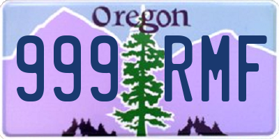 OR license plate 999RMF