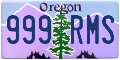 OR license plate 999RMS