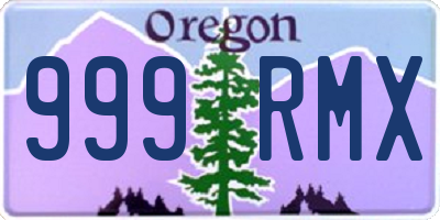 OR license plate 999RMX