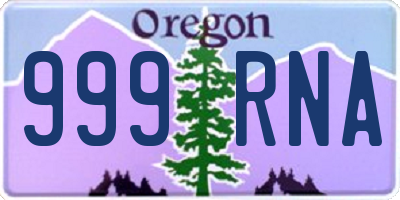 OR license plate 999RNA
