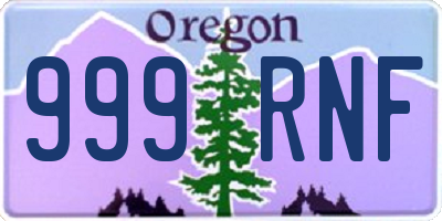 OR license plate 999RNF
