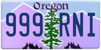 OR license plate 999RNI