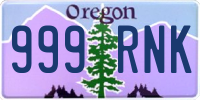 OR license plate 999RNK