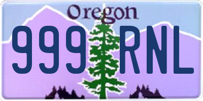 OR license plate 999RNL